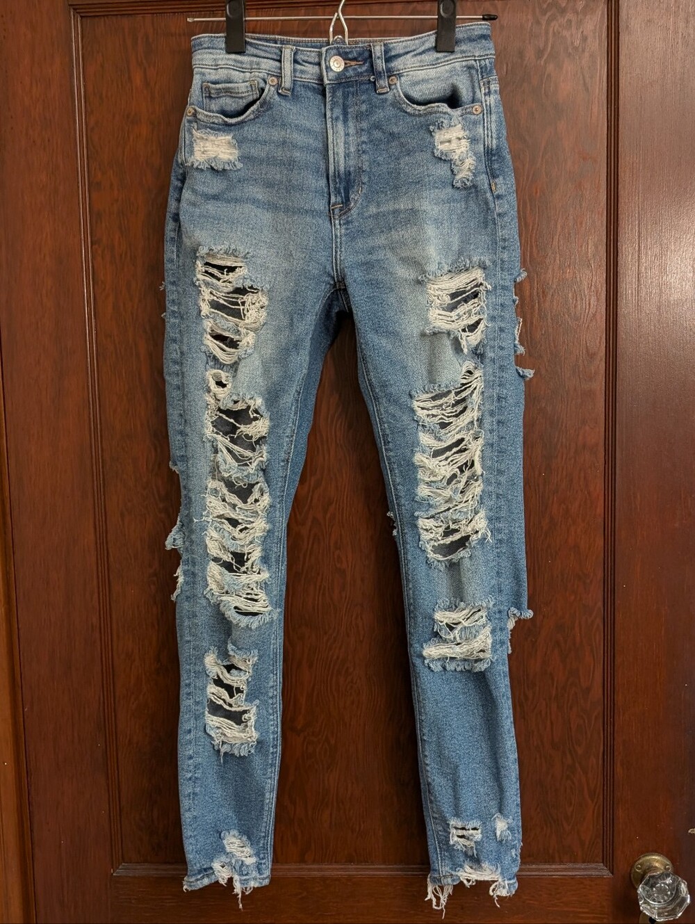 American Eagle Highly Distressed Mom Jeans